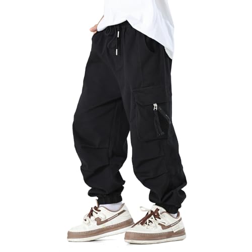 MINI PANDA Boys' Jogger Pants, Kids' Stretch Twill Casual Cargo Pants