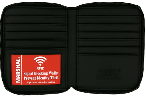 MARSHAL Genuine leather Mens Zippered Wallet