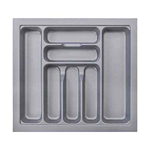 MUHOO Besteckkasten für Schubladen 60er Besteckeinsatz Küche aus Kunststoff Spülmaschinenfest 517 x 474 mm Cover