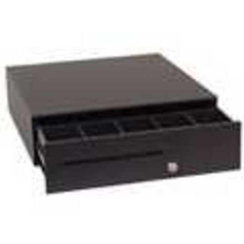 APG T320-BL1616-K1 Series 100 Cash Drawer, MultiPRO 24V Interface, Adjustable Dual Media Slots with K1/A1 Lock Set, 16' W x 16' D, Black