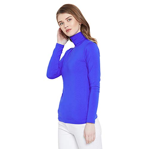 Image of LE BOURGEOIS Women Slim Fit Casual Full Sleeve Highneck /Turtle-Neck Cotton Top