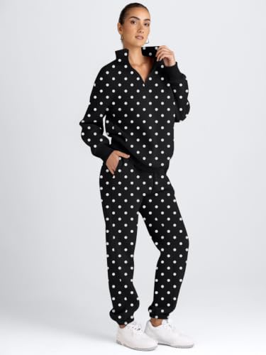 Image of AUTOMET Women's Sweatsuits 2 Piece Outfits Lounge Sets | Cozy Airport Outfits,Casual Sweat Sets for Fall and Winter,Half Zip Pullover and Baggy Sweatpants with Pockets