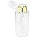 PANA 10oz Push Down Pump Dispenser Flip Top Cap Refillable Empty Bottle - Color: Gold - Lockable Travel Cosmetic Packaging Empty Bottle for Nail Polish Manicure
