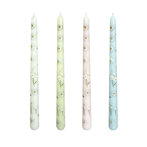 4-Pack Printed Taper Candles Unscented - Dripless...