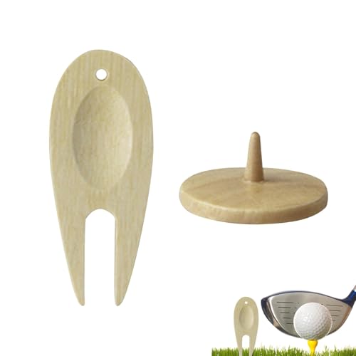 ゴルフディボット修復ツール、ゴルフピッチ修復ツール,ディボット修理ツール滑り止めゴルフディボットフィクサー - ボールマーカー付きの丈夫な小型ゴルフピッチツール、休日や誕生日用の軽量ゴルフアクセサリー