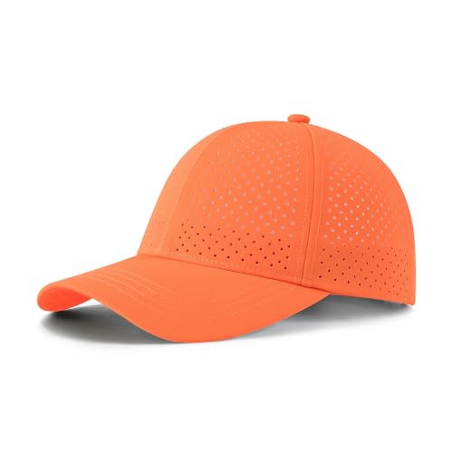 FEINION メンズ 夏 調節可能 パフォーマンスハット 通気性 スナップバック レーザー穴あき メッシュ ベースボールキャップ（Amazon）