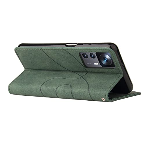 CXTcase for Xiaomi 12T/Xiaomi 12T Pro Case,Wallet PU Leather Flip Folio Case Cover with Card Holder Slots Magnetic Closure,Protective Phone Case for Xiaomi 12T/Xiaomi 12T Pro,Green - Image 4