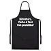 König® Schürze Druck VORNE mit Wunschtext (Schriftart und Schriftfarbe wählbar) Grillschürze Kochschürze Küchenschürze, schwarz