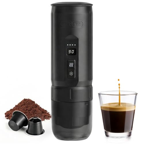 HIBREW H4C Classic - Cafetera eléctrica portátil, recargable por USB-C para cápsulas de café y café molido, compacta para el hogar y viajes (negro)