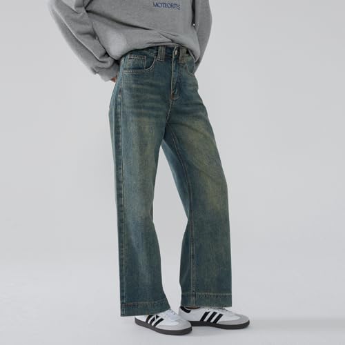 Lassie Alpha F102 Women's High Waisted Wide Leg Jeans - Vintage Washed Stretch Denim3