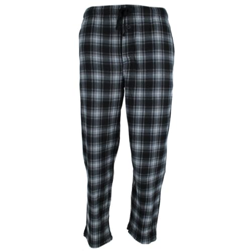 Fruit of the Loom Men's Fleece Sleep Pant and Knit Top Sleep Set (4X-Large, Blue Plaid)3