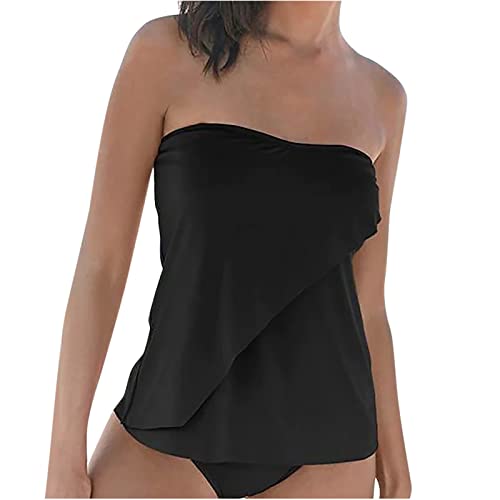 2025 Mujer Bikinis con Cintura Alta Reductor Bañador Sexy Push Up Playa Bañadore Sexy Conjunto Color Sólido Casual Bikini con Control de Abdomen Traje de Dos Piezas para Mujer Surf Hawaiana Moda