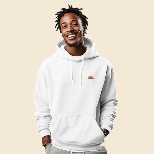 DALIX Rainbow Embroidered Fleece Zip Hoodie Cold Fall Winter Mens4