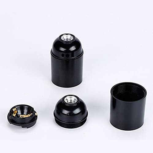 Hsthe Sea 4 Pcs Vintage E27 Lamp Holder, E27 Screw Lamp Holder, E27 Bulb Holder, Black Bakelite Bulb Socket, Pendant Light Fittings Suitable for Edison Bulbs (Black)