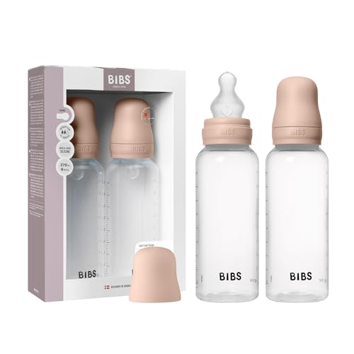 Biberón BIBS 270 ml, tetina de Silicona, pack de 2 - Anticólicos, sin BPA, tetina redonda, ligero y fácil de limpiar, adecuado para recién nacidos, 0+ años - Blush Biberón BIBS 270 ml, tetina de Silicona, pack de 2 - Anticólicos, sin BPA, tetina redonda, ligero y fácil de limpiar, adecuado para recién nacidos, 0+ años - Blush
