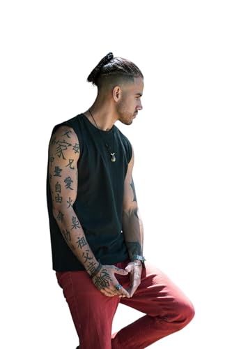 Men's Sleeveless Hemp Shirt – Organic Cotton Muscle Tank Top – Durable Breathable Eco-Friendly Workout & Casual Shirt