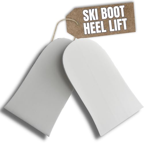 Boxum Ski Boot Heel Lift Inserts with 3/8 Inch Cushioned Support - Grindable Heel Wedge Pads for Snowboard Boot Inserts - Three Width Options (Small)