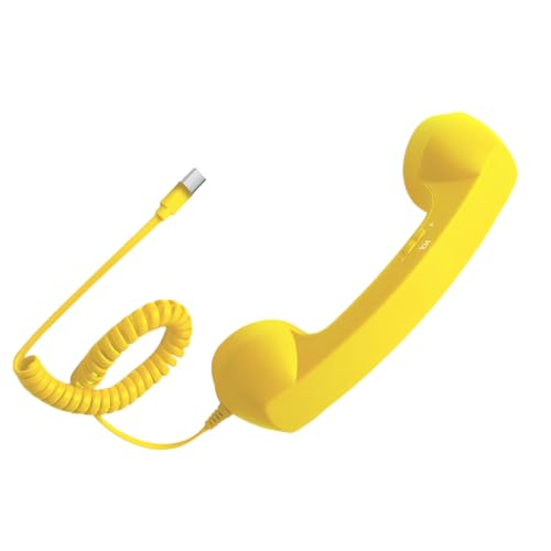 Genérico Receptor con Cable para Teléfono Retro Tipo C - Teléfono De Mano Vintage, Micrófono Y Altavoz, Compatibilidad Plug Play para Teléfonos Inteligentes, Tabletas Y Portátiles | Oficina
