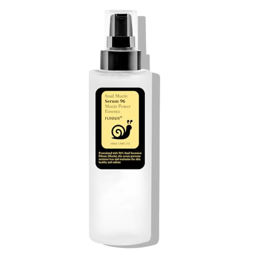 FUNNIR Snail Mucin 96% Essence 100ml, Hydrating Serum for Face with Snail Secretion Filtrate for Dull Skin, Skin care products for All Skin Types