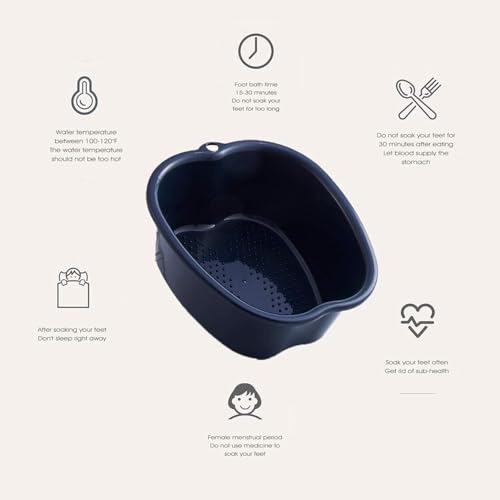 Tina para baño de pies con capacidad extra grande plástico negro miniatura 5