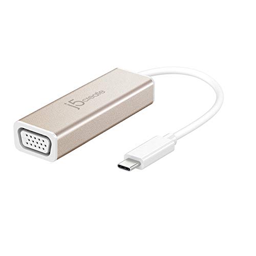 j5create USB Type-C to VGA Adapter, Thunderbolt 3/4 to VGA, Aluminium Shell, Compatible with iPhone 16/15 Pro Max, MacBook Pro/Air, iPad Pro, XPS, S22/23/24 and More (JCA111)