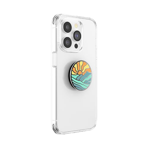 Image of ​​​​PopSockets Phone Grip with Expanding Kickstand, Adhesive Grip, Enamel - Mountain Rays