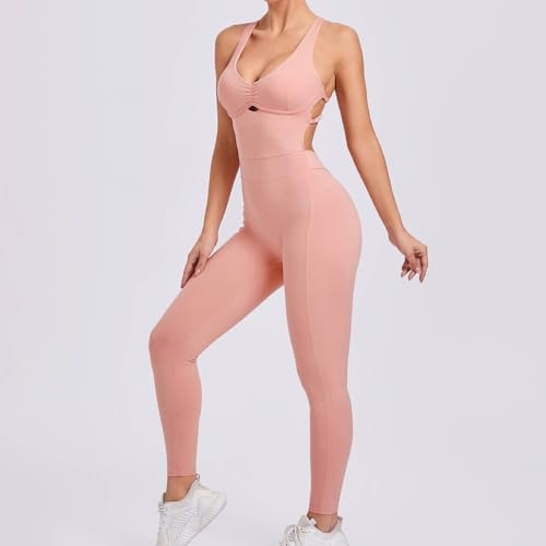 Combinaison d'entraînement haut de gamme sans couture rose bustier chic - 2