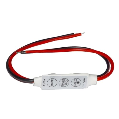 Atenuador único controlador LED regulador de brillo manual de 3 botones y 12V para luces 3528