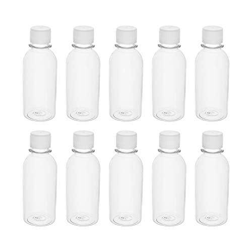 Othmro プラスチック小分けボトル 容器 150mL 20個入り 透明 白い 狭い口 筒状のボディ容器 目盛り付き 盗難防止蓋 内蓋なし ガスケット付き 固体用空ボトル 固体 粉末 液体貯蔵用 溶剤 軽油 塗料 貯蔵用 保管安全 詰め替え容器 収納 実験室 旅行用品 携帯便利 漏れ防止