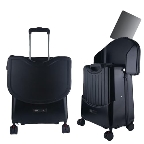 22 Inch Ride on Suitcase Carry on Luggage with Storable Seat for Kids Lightweight Rolling Luggages Expandable Suitcases with Spinner Wheels