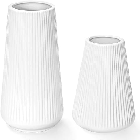 GUKJOB White Ceramic Vase Set Cover