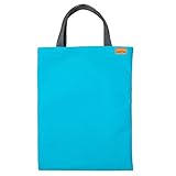 [エコライフ] A4 縦型(M) エコバッグマチ0cm 日本製 想定重量2kg 弱撥水 帆布 8号 (30cm 20mm巾, エメラルドブルー)