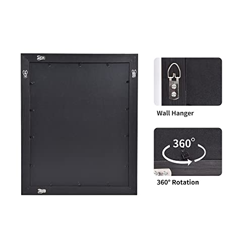 Podronale 18X24 Wooden Picture Frame Set Of 2, Hd Tempered Glas,1.57" Width, Tabletop & Wall Mounted, Rustic Style #TOP3