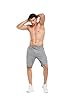 JustSun Mens Shorts Casual Sports Joggers Shorts with Elastic Waist Zipper Pockets Light Grey UK Medium #2