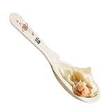 Jukeoiu Cuchara de sopa asiática | Cuchara de cocina para comer | Cucharas japonesas con diseño de gancho profundo, para comer arroz, cereales para el hogar, familiares, amigos, padres