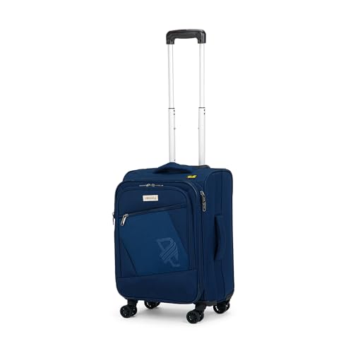 Image of Verage V Lite - Falcon 58 cms Navy Blue Carry-On Softside Trolley Bag Expandable Suitcase Travelling Spinner Luggage with Anti-Theft Zippers for Men and Women