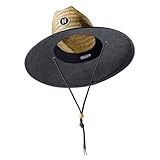 Straw Hat for Men & Women |Lifeguard Hat, Beach Hat & Sun Hat | Wide Brim for Sun Protection | One Size | Solid Black | Hemlock
