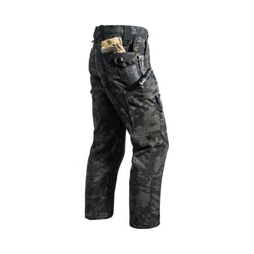 lcyhony Camo Cargo Pants for Men Baggy Ripstop Waterproof Tactical Pants Flexcamo Outdoor Hunting Hiking Pants Multi Pockets3