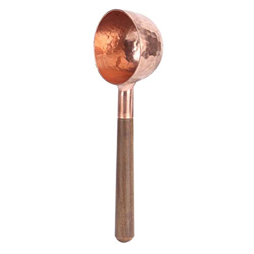 Wood Handle Living Coffee Scoop, Multi Function Coffee Measuring Spoon, Black Walnut Measuring Scoop, Kitchen Supplies Red Copper for Sugar Tea Coffee Flour