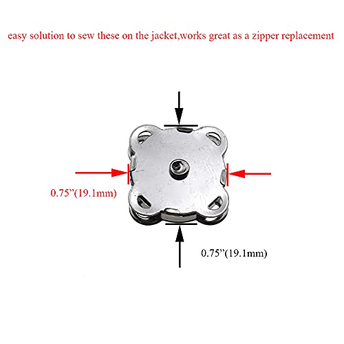 Hahiyo 19.1Mm Length Magnetic Buttons Close Effortlessly Strong Bond Manageable Apart Easy Glue Sew-On Fastener Snap Clasps Gun Black 12 Pieces For Closures Yarn Leather Purses Backpack Canvas Tote #TOP2