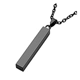 Personalized Master Gravur Partnerketten Quader Rechteck Anhänger Herren Damen Edelstahl Halskette Geschenk Souvenir mit 61cm Kette Schwarz
