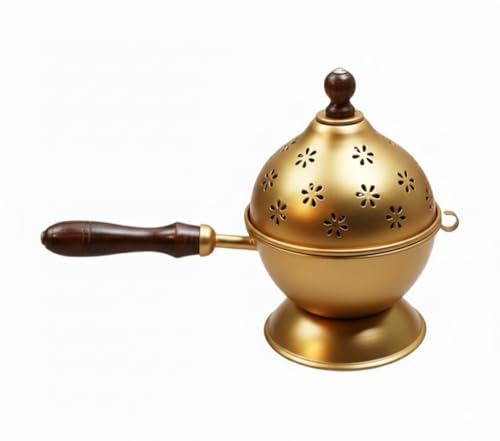 𝐋𝐔𝐗𝐔𝐑𝐘 𝐋𝐎𝐃𝐆𝐄™ Metal Dhoop Holder | Incense Burner | Loban Dani | Dhoop Dani | Metal Loban Dhoop Dani | Dhoop Dani Stand Burner for Puja. (Gold)