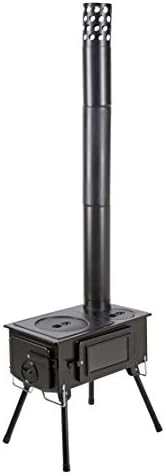 キャプテンスタッグ(CAPTAIN STAG) ストーブ BBQ KAMADO かまど 煙突 ガラス窓付 角型ストーブ 収納バッグ...