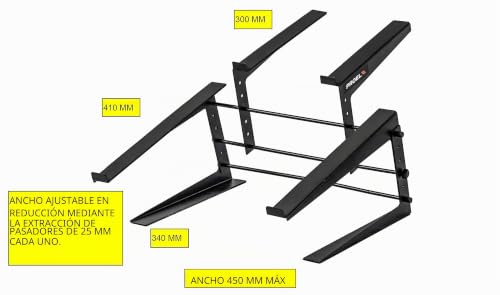 Soporte ajustable Proel LTS007C elevador de mesa para controladores y DJ 3