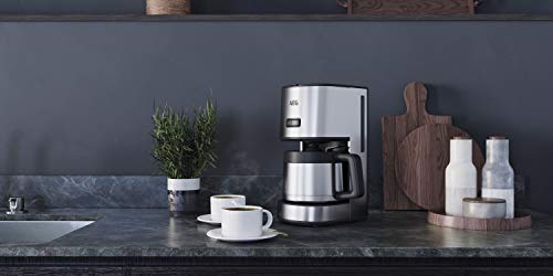 AEG CM4-1-6ST Kaffeemaschine / 1,25 l Thermokanne / 10 Tassen / Geschmack/Aroma wählbar / Anti-Tropf Ventil / entnehmbarer Filterkorb / Sicherheitsabschaltung / gebürstetes Edelstahl – Bild 4
