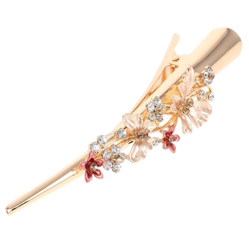 MERRYHAPY Metal Flower Duckbill Hair Clip Large Metal Hair Clip Women Decorative Floral Barrettes Wedding Accessories Lacquer Finish