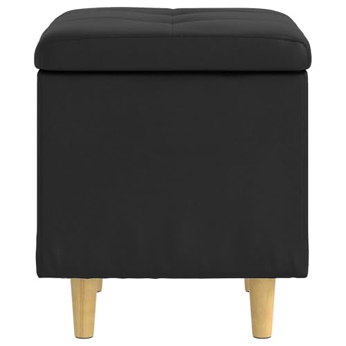 Tabouret cube moderne comme repose-pieds et coffre noir 40cm