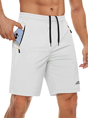Short de course homme blanc running léger d'été AXEBHPED respirant athlétique