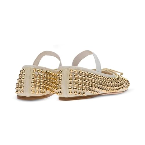 Vertundy Women's Rhinestone Ballet Flats Shoes with Mesh Stretch Strap Round Toe Glitter Ballerina Flats Party Wedding Dress Shoes4