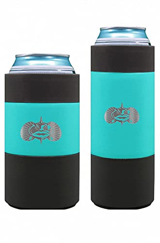 Toadfish Non-Tipping Can Cooler Bundle, 12oz Can Cooler & 12oz Slim Can Cooler - Suction Cup Can Cooler for Beer & Soda - Stainless Steel Double-Wall Insulated Cooler - Teal